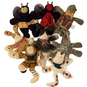 Set of Fabric Soft Sculpture Anthropomorphic Animal Magnets